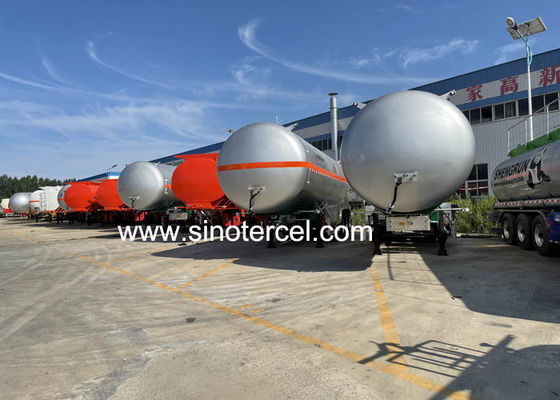 Q235 কার্বন ইস্পাত জ্বালানী ট্যাংক একক কক্ষ সহ বাল্ক পরিবহনের জন্য আধা ট্রেলার