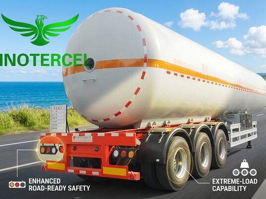55000Ltr গ্যাস ট্যাঙ্ক সেমি ট্রেলার তিন অক্ষের Lng সেমি ট্রেলার